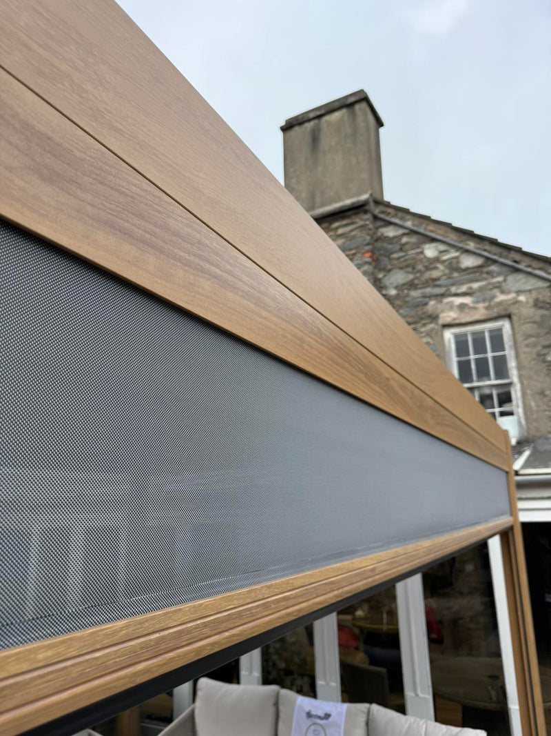 Hartman Premium Wood Effect Pergola 3m x 4m Aluminium Framed