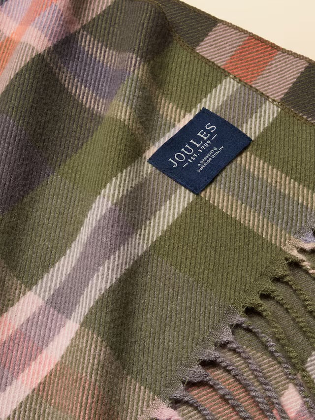 Joules Langtree Dobbi Green/Pink Large Unisex Scarf