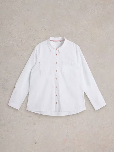 White Stuff Women’s Sophie Organic Cotton Shirt in Pale Ivory