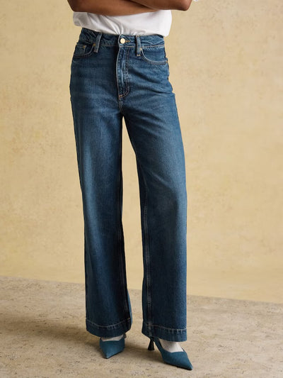Joules Women’s Blue High Rise Wide Leg Jeans