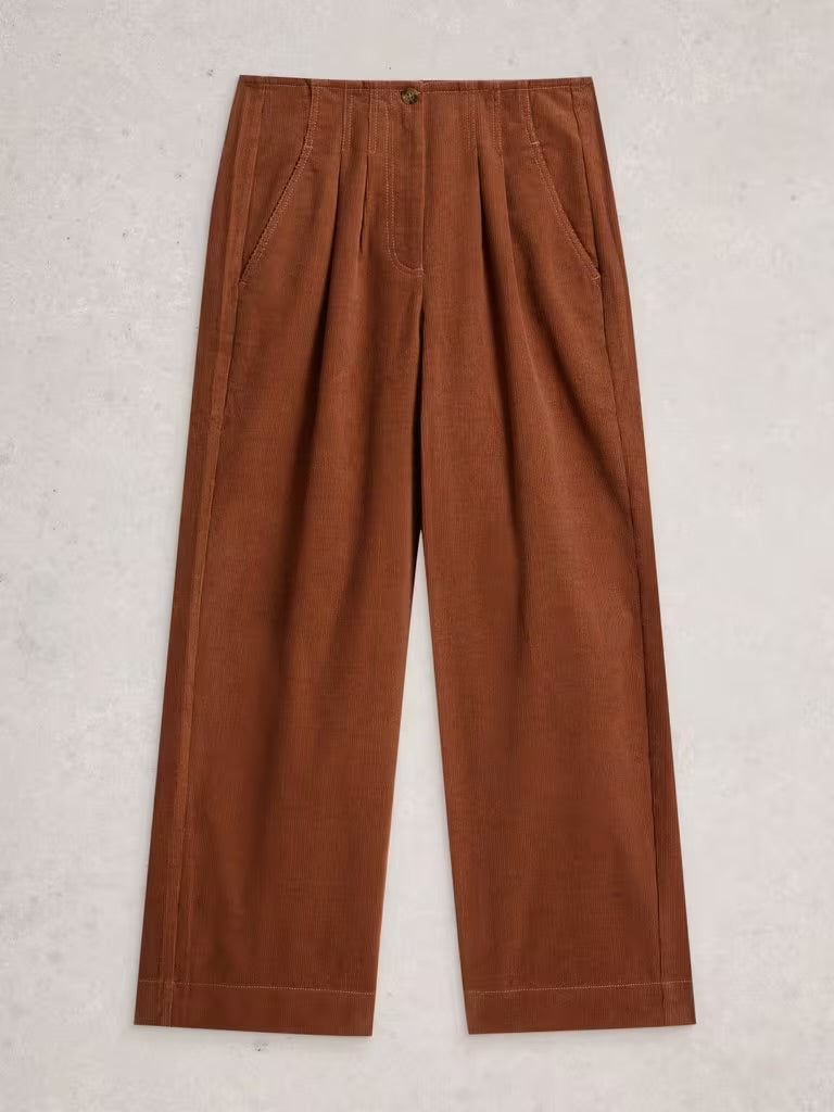 White Stuff Women’s Clara Cord Wide Leg Trouser in Dark Tan