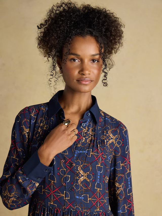 Joules Womens Eleanora Bridle Shirt Dress - Navy Bridle