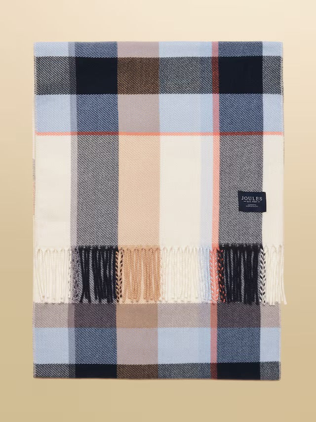 Joules Langtree Cream/Blue Large Unisex Scarf