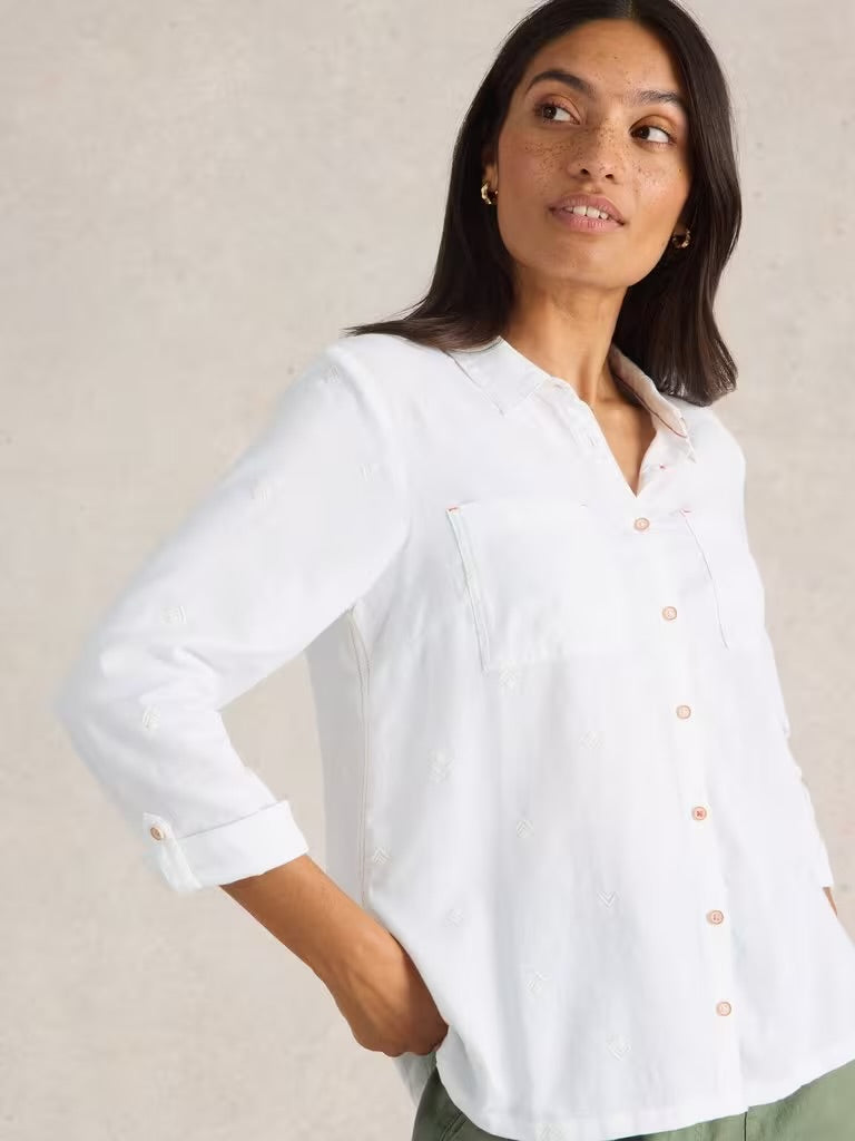 White Stuff Women’s Sophie Organic Cotton Shirt in Pale Ivory
