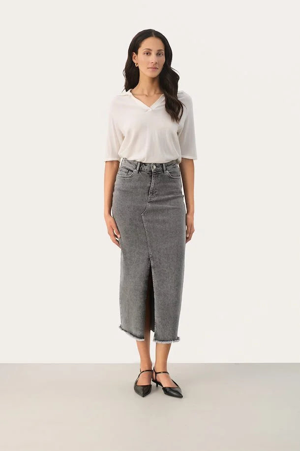 Part Two JasminPW Skirt Grey Denim