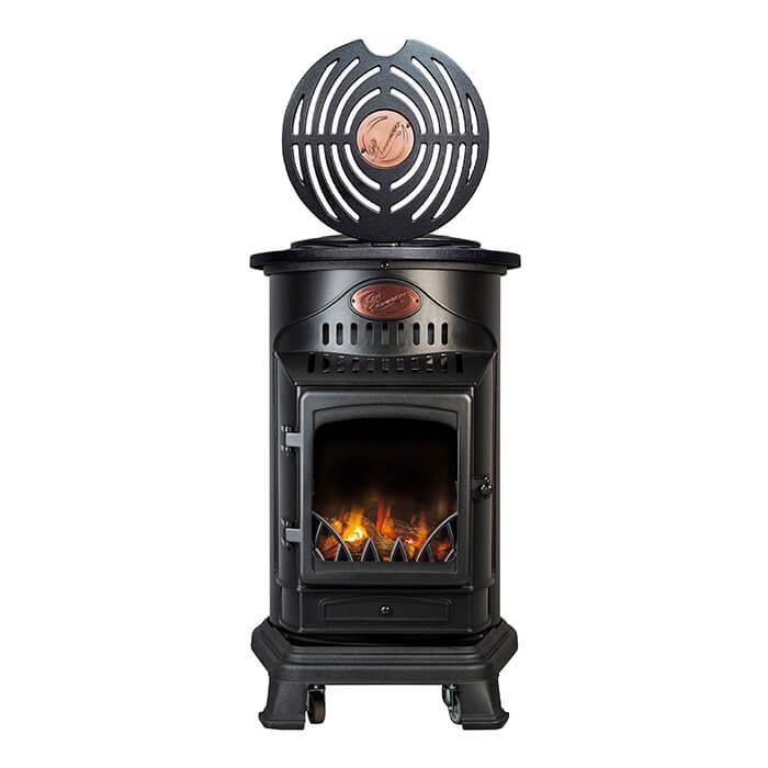 Provence Portable Gas Heater Matt Black Real Flame Effect Calor Gas - Northern Ireland ONLY Collection or Delivery