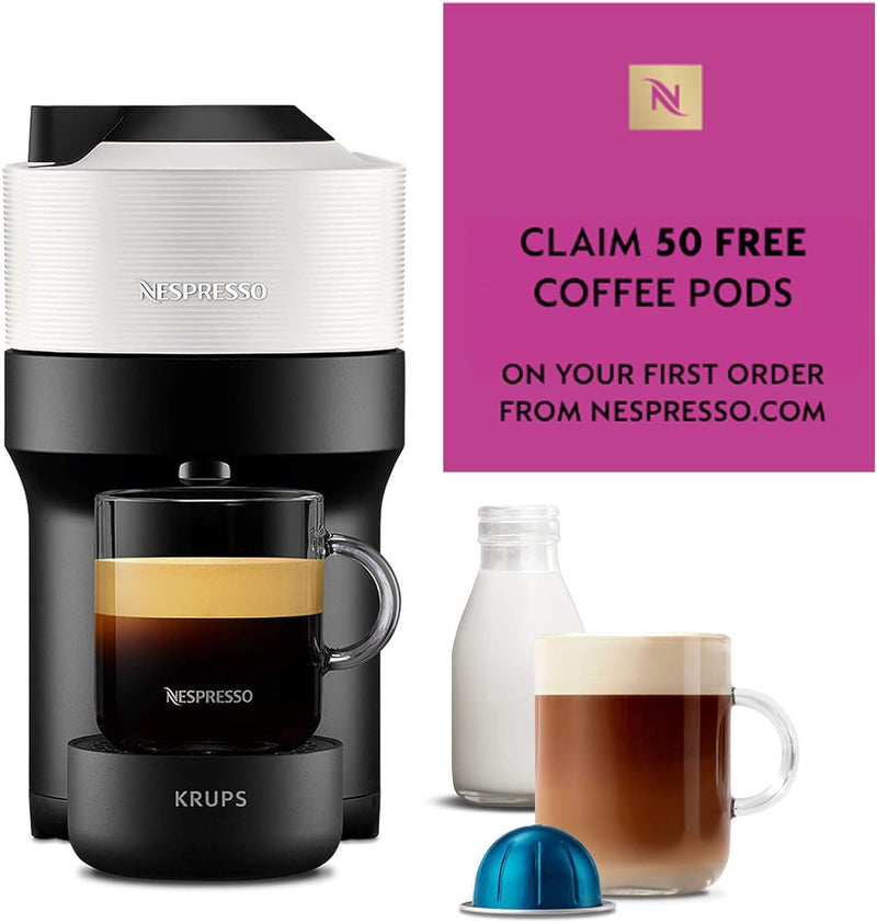 Nespresso Vertuo Pop Coffee Pod Machine By Krups Coconut White XN920140