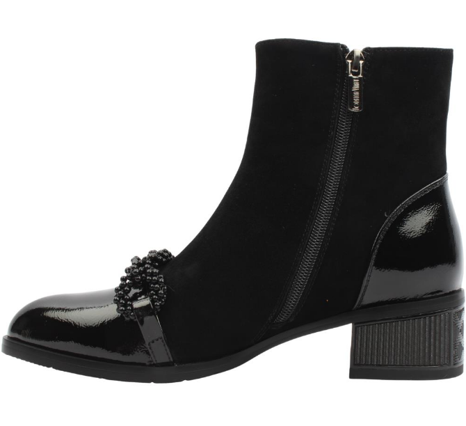 Loretta Vitale Ankle Boots C2439613 Black Suede Patent