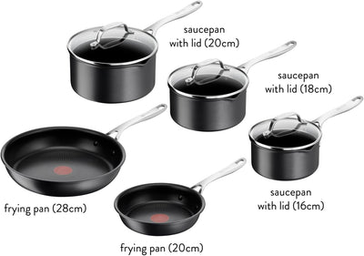 Jamie Oliver by Tefal Cook's Direct Hard Anodised Induction 5-Piece Cookware Set Induction E017S555
