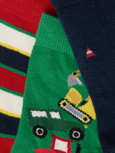 Joules Boys Eat Feet 3PK Vehicle Socks