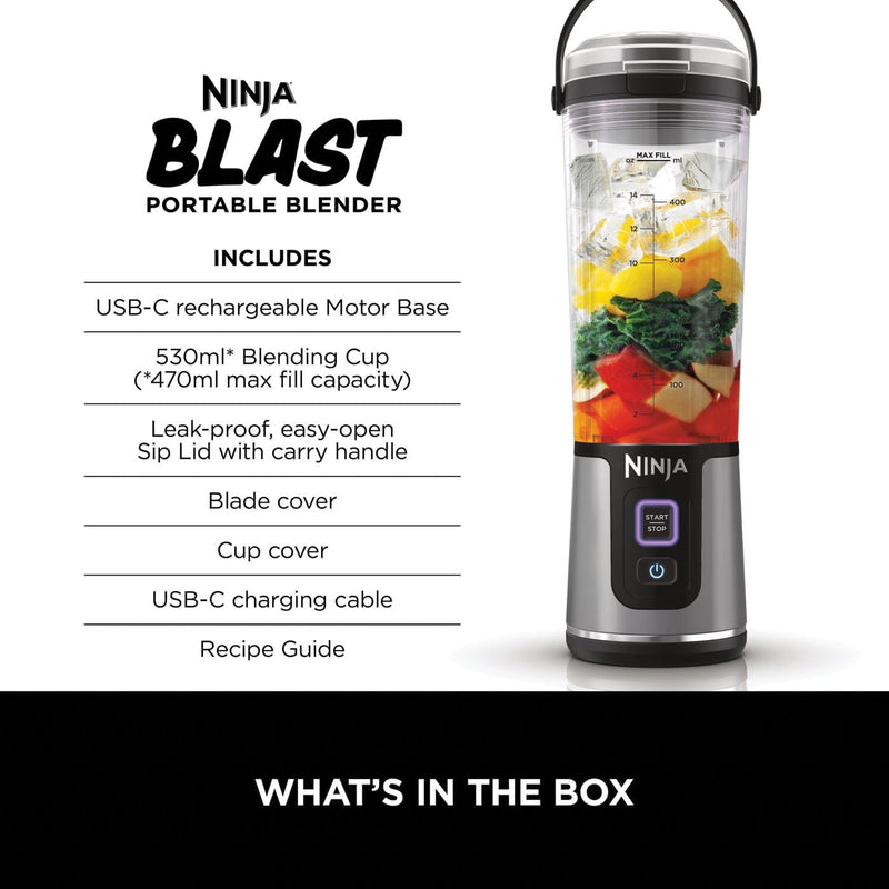 Ninja Blast Portable Blender, 530ml Black, BC151UKBK