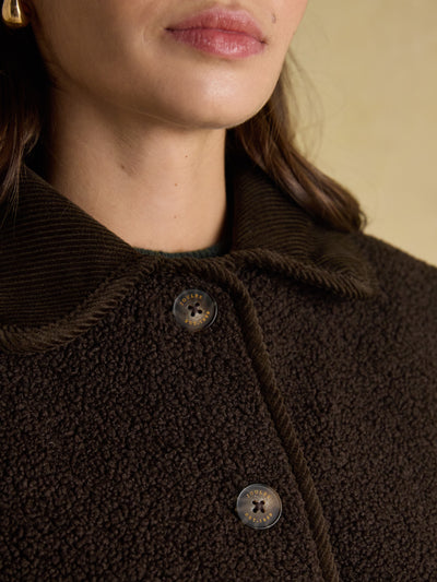 Joules Women’s Sadie Fleece Jacket in Chocolate