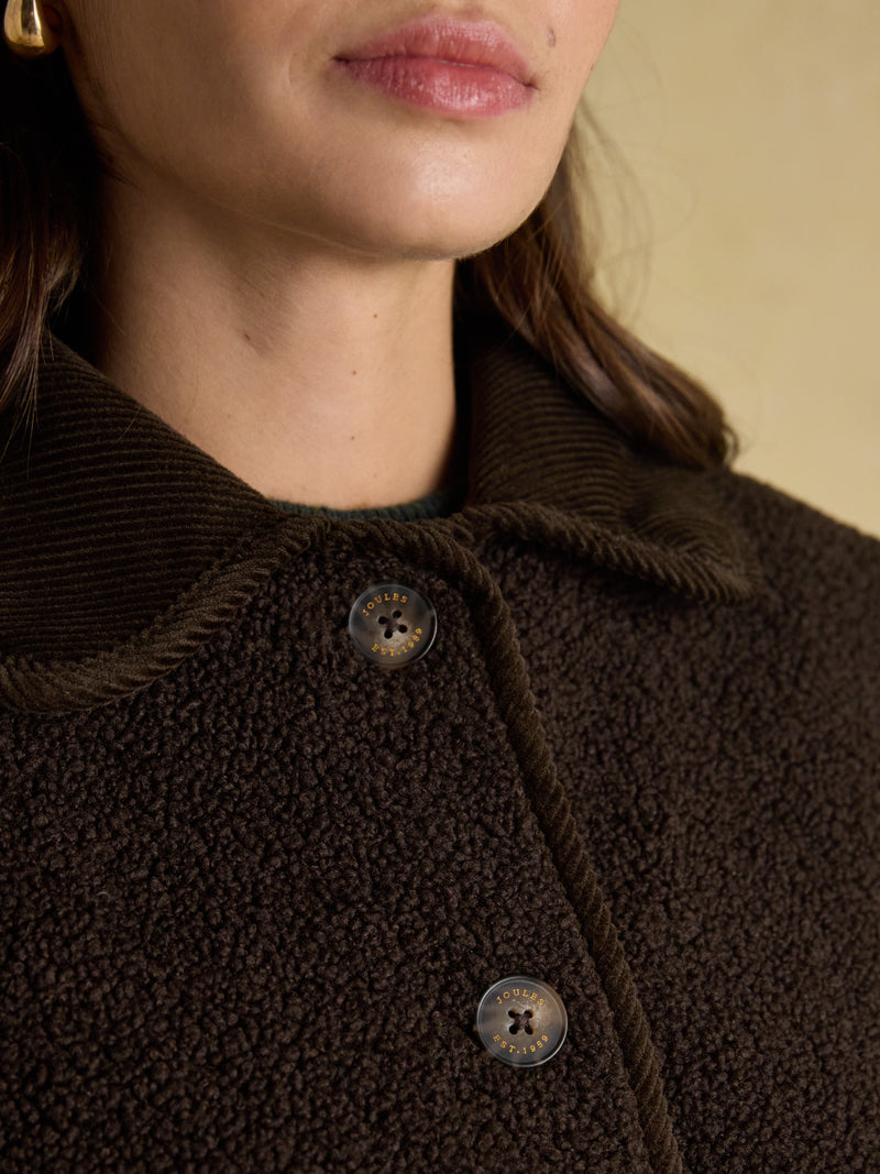 Joules Women’s Sadie Fleece Jacket in Chocolate