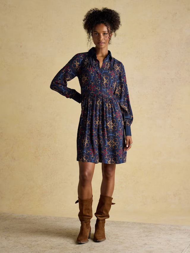 Joules Womens Eleanora Bridle Shirt Dress - Navy Bridle