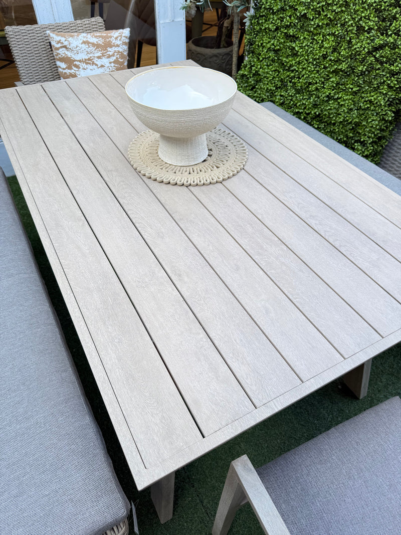 Vienna Contemporary Picnic Set Aluminium Wood Effect Set