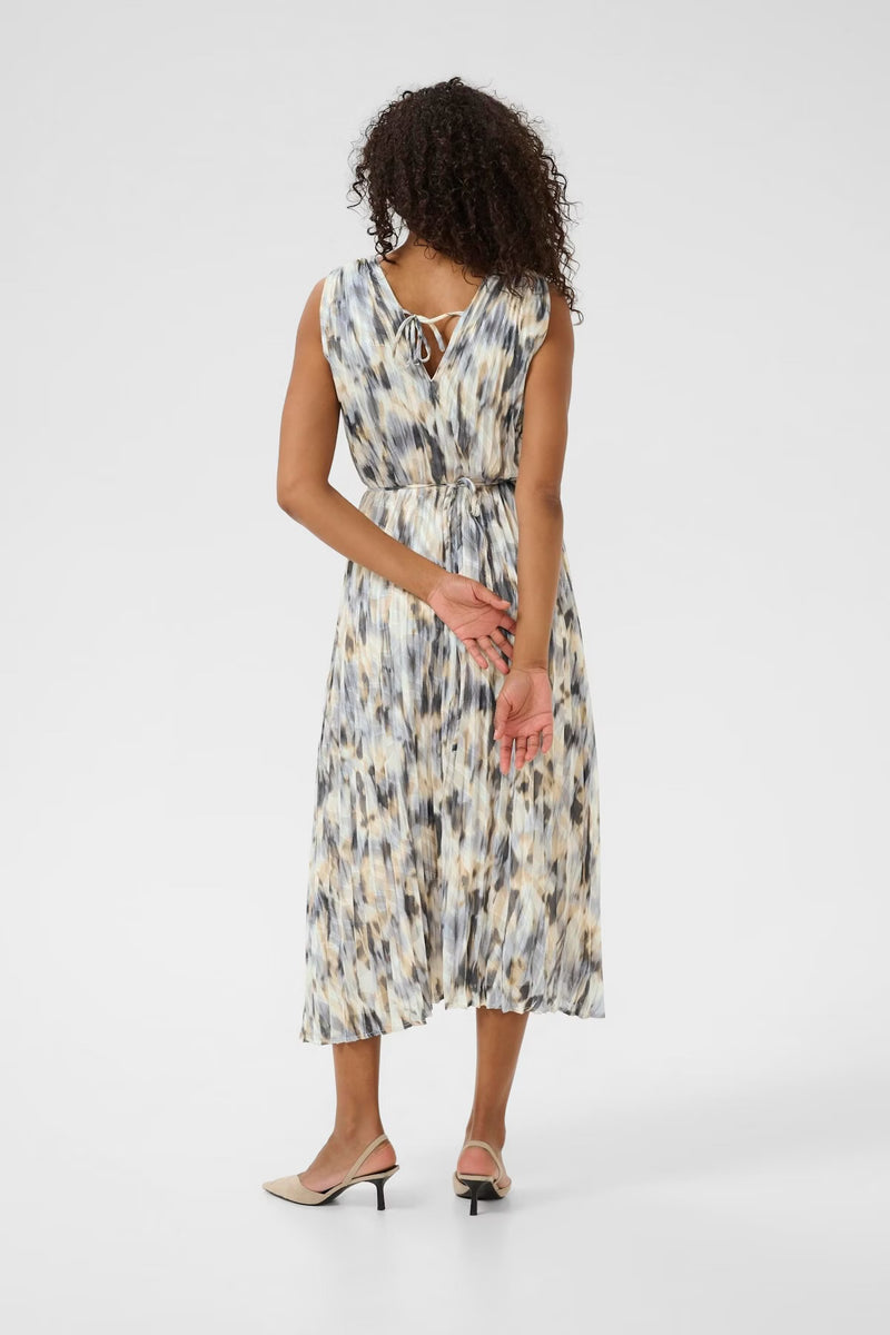 Kaffe Women’s KAvicki Dress - Grey Graphic Blur Print