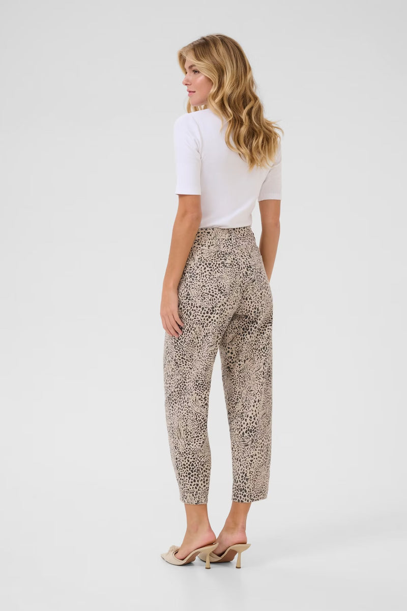 Kaffe Women’s KAlisa Cropped Jeans - Abstract Leopard