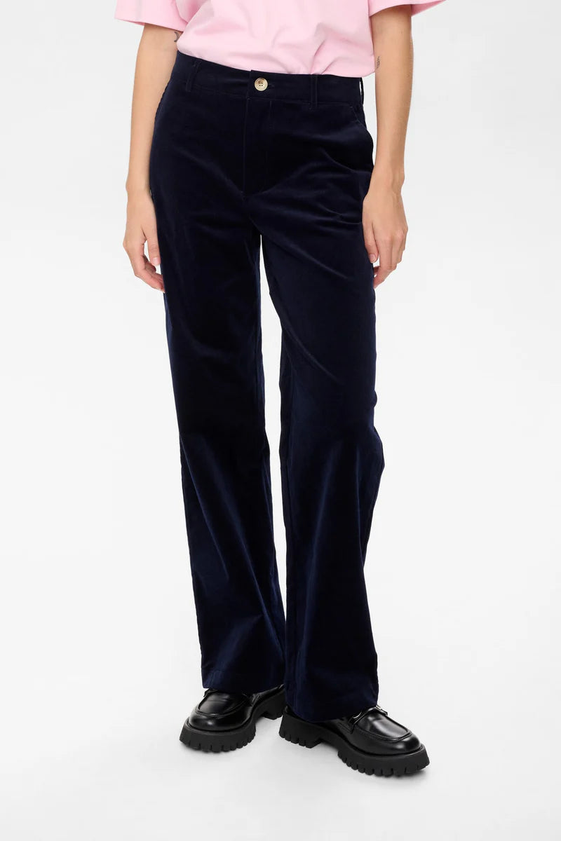 Numph Ladies Nujoanna Pants In Dark Sapphire, Trousers