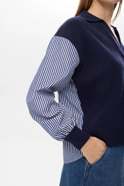 Numph Ladies NuMarsy Pullover In Dark Sapphire