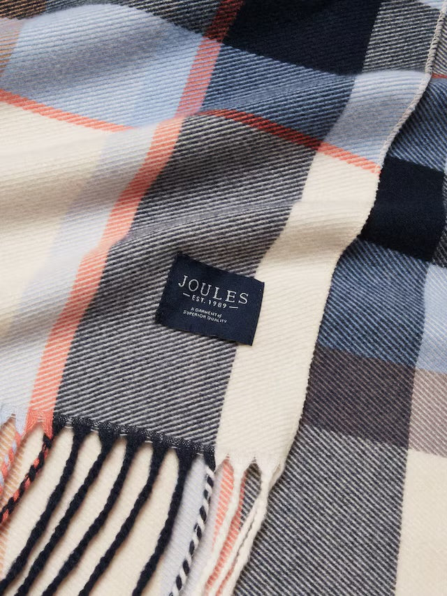 Joules Langtree Cream/Blue Large Unisex Scarf