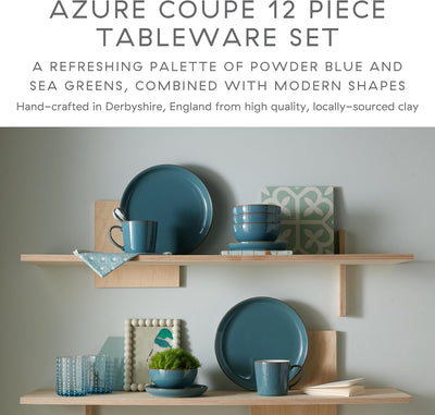 Denby Azure Coupe 12 Piece Tableware Set