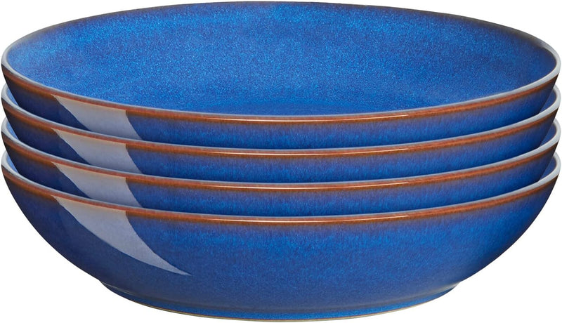 Denby Imperial Blue Set Of 4 Alt Coupe Pasta Bowls