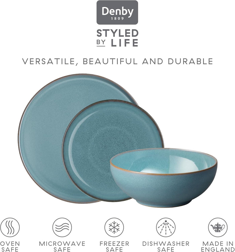 Denby Azure Coupe 12 Piece Tableware Set