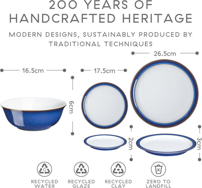 Denby Imperial Blue 12 Piece Tableware Set