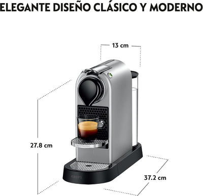 Nespresso Krups CitiZ Coffee Machine Espresso Machine Silver XN741B