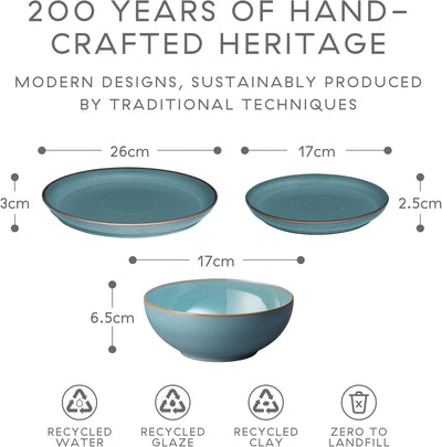Denby Azure Coupe 12 Piece Tableware Set