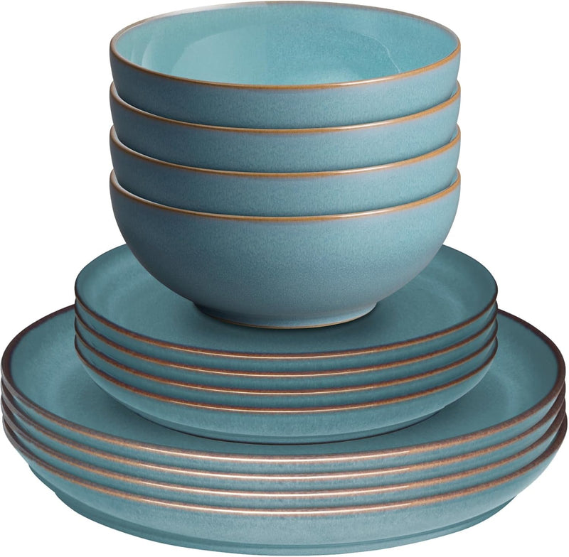 Denby Azure Coupe 12 Piece Tableware Set