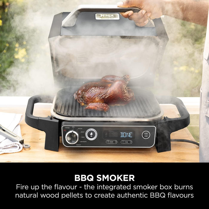 バーベキュー・調理用品 north woods fire set Ninja Woodfire Electric BBQ Grill and Smoker - Black/Grey OG701UK