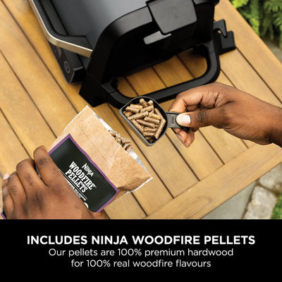 Ninja Woodfire Electric BBQ Grill and Smoker - Black/Grey OG701UK