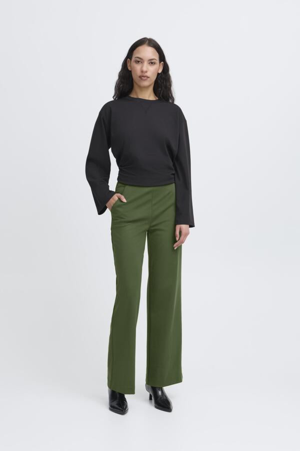 Ichi Women’s IHKATE Wide Pants in Rifle Green