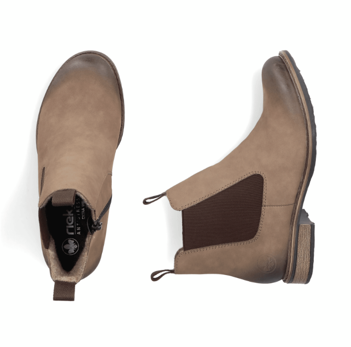 Rieker Ladies Ankle Boots 74878-25 in Brown Chelsea