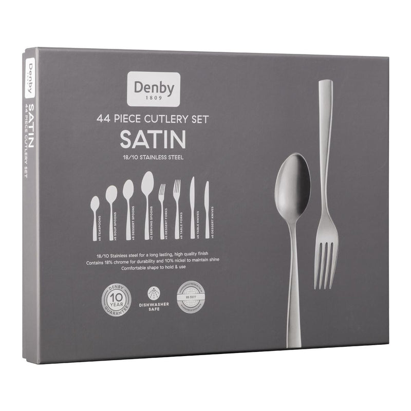 Denby Satin 44 Piece Cutlery Set Gift Boxed