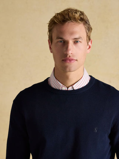 Joules Men’s Hillside Navy Blue Crew Neck Knitted Jumper