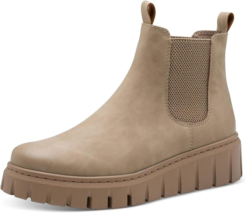 Marco Tozzi Women’s Slip on Ankle Boot in Taupe 2-25444-45