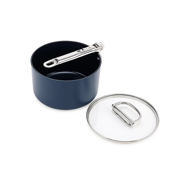 Joseph Joseph Space Folding Handle Ceramic Non-stick 19cm Blue Saucepan & Lid