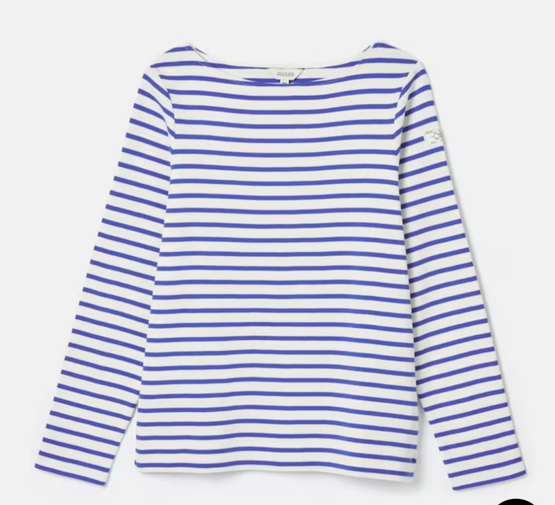 Joules Women’s Harbour Boat Neck Breton Top - Blue Stripe