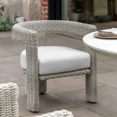 Hvar Concrete 6 Seater Round Dining Set