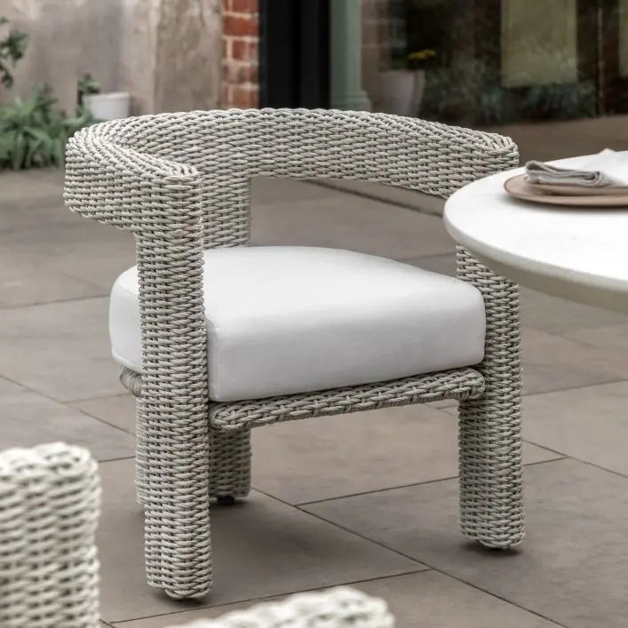 Hvar Concrete 6 Seater Round Dining Set