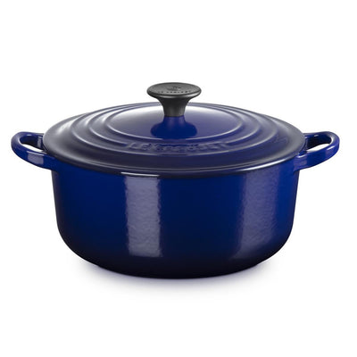 Le Creuset 24cm Cast Iron Round Casserole Dish Indigo