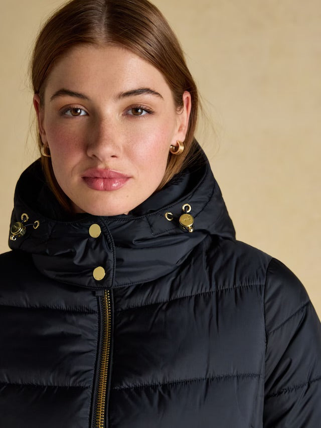 Joules Women’s Hadlow Navy Showerproof Padded Coat with Hood