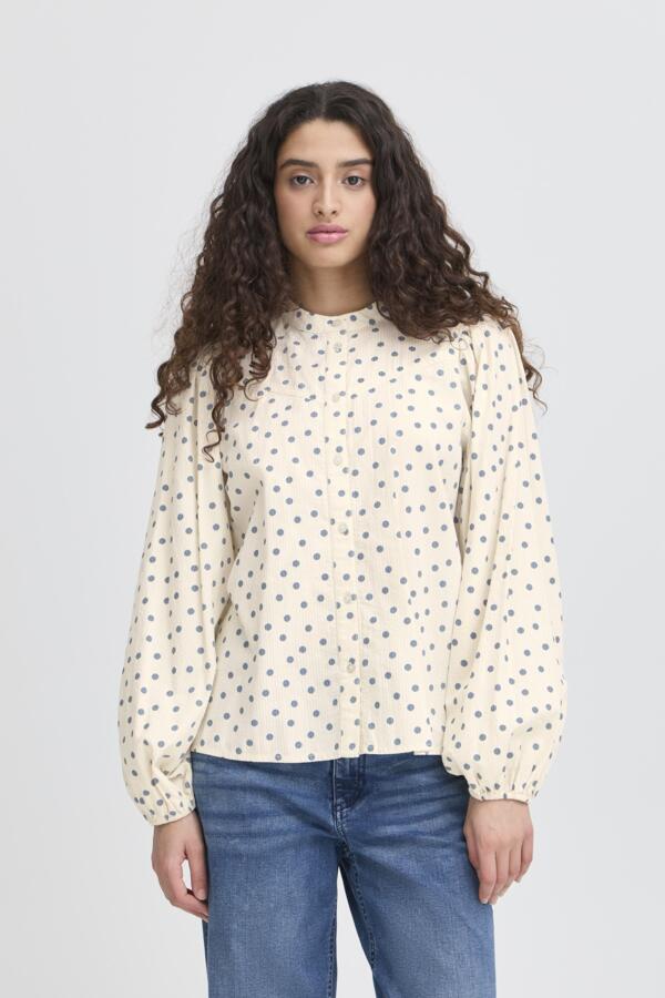 Ichi Women’s Ihvinola Shirt in Blue Mirage Dot