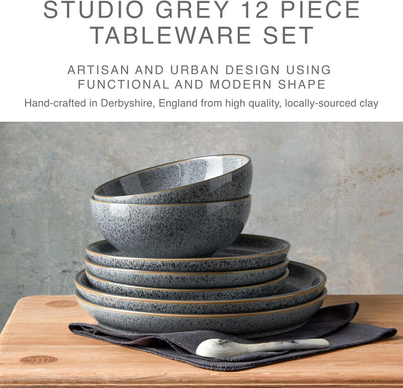 Denby Studio Grey 12 Piece Dinner Set