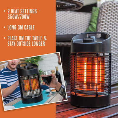 Table Top Heater Black Revolving Table Heater Electric Medium
