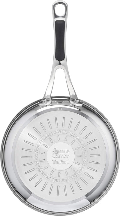 Tefal Jamie Oliver Cook's Classics Stainless Steel Frying Pan, 24 cm, Induction Pan E3060434