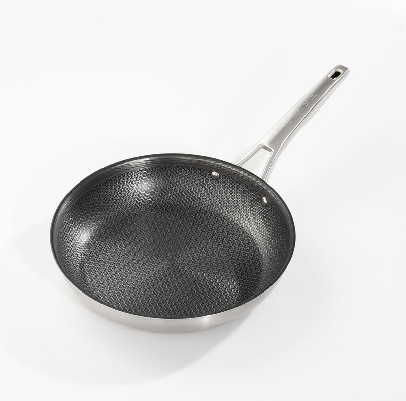 Hex Guard 28cm Frying Pan, Hairy Bikers, Metal Tool Safe, Non-Stick, Oven Safe, PFOA Free, Suitable for All Hobs, Professional, Stainless Steel