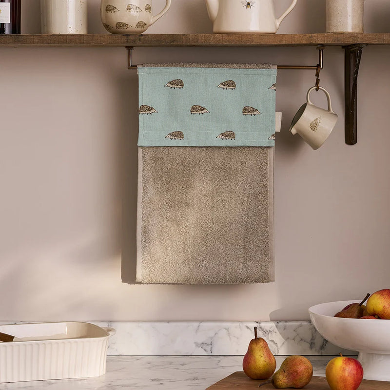 Sophie Allport Roller Hand Towel Hedgehogs Pale Green